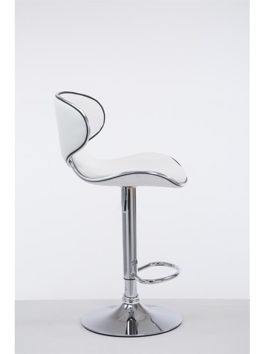 Tabouret de bar Las Vegas V2 chromé, blanc