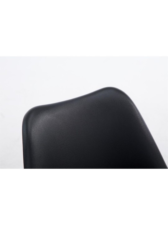 Chaise visiteur Borneo V2 noyer simili cuir, noir