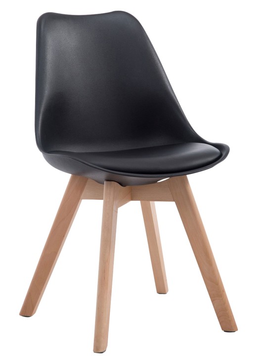 Chaise visiteur Borneo V2 Natura cuir artificiel, noir Chaise visiteur Borneo V2 Natura cuir artificiel, noir