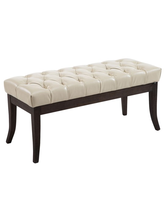 Banc Ramses simili cuir antique-foncé 100, crème