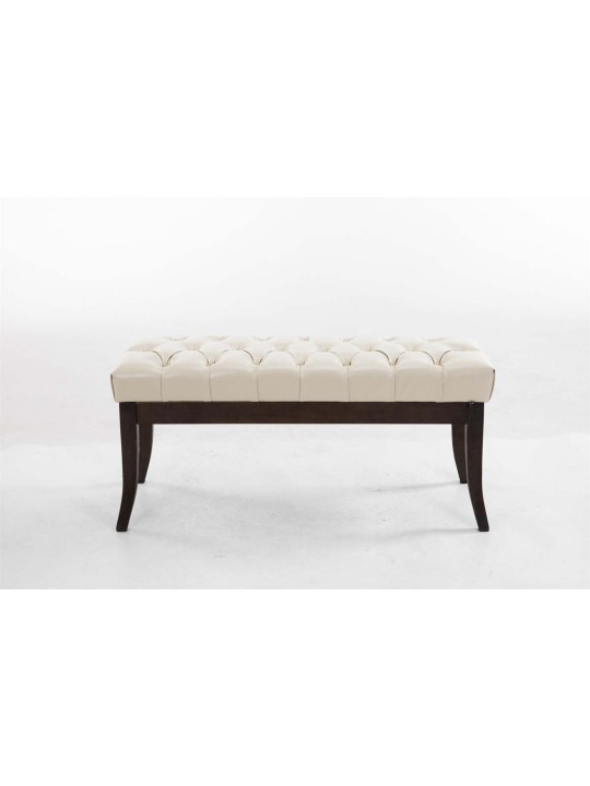 Banc Ramses simili cuir antique-foncé 100, crème
