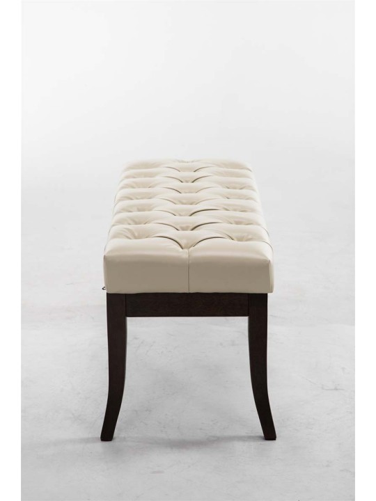 Banc Ramses simili cuir antique-foncé 100, crème