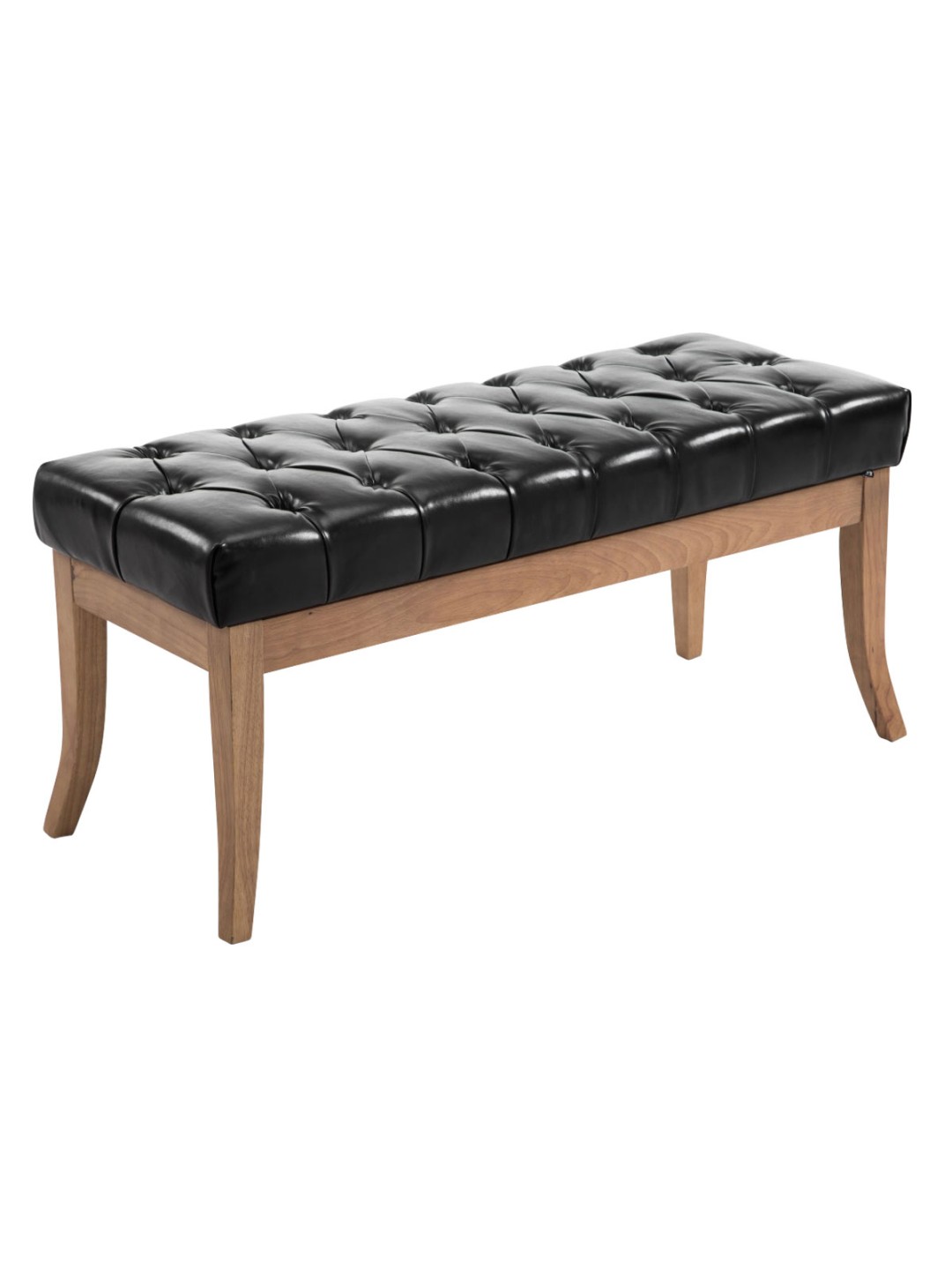 Banc Ramses simili cuir antique-clair 100, noir