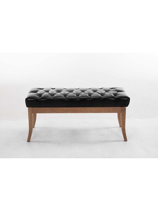 Banc Ramses simili cuir antique-clair 100, noir