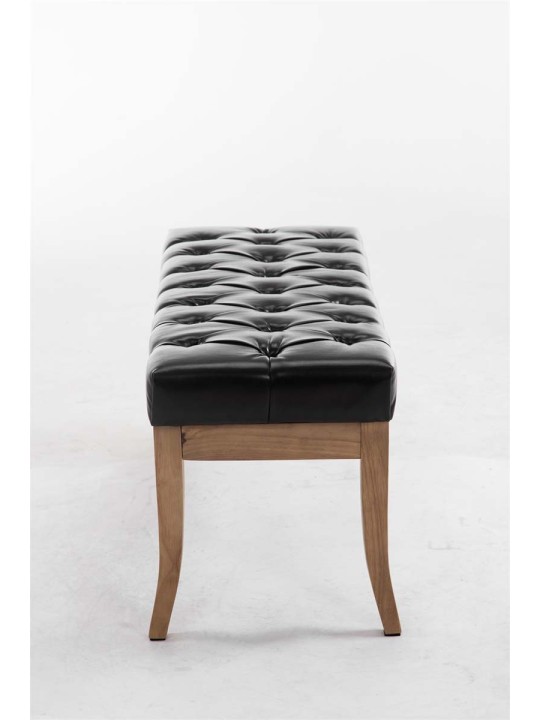 Banc Ramses simili cuir antique-clair 100, noir