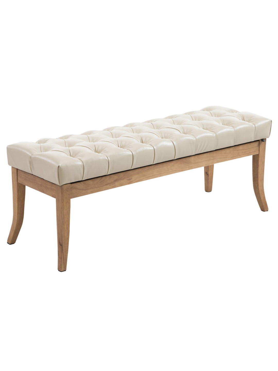 Banc Ramses simili cuir antique-clair 120, crème