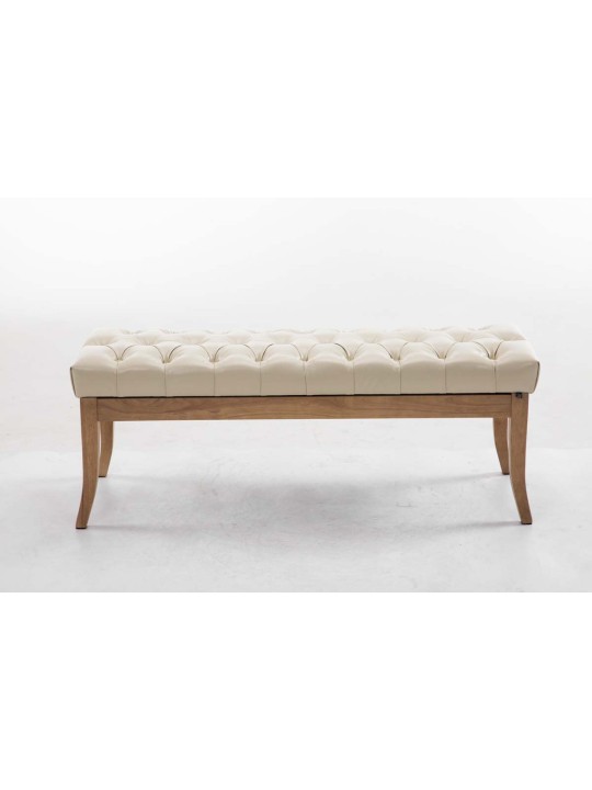 Banc Ramses simili cuir antique-clair 120, crème
