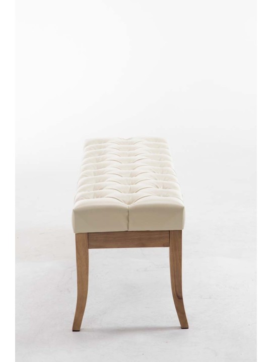 Banc Ramses simili cuir antique-clair 120, crème