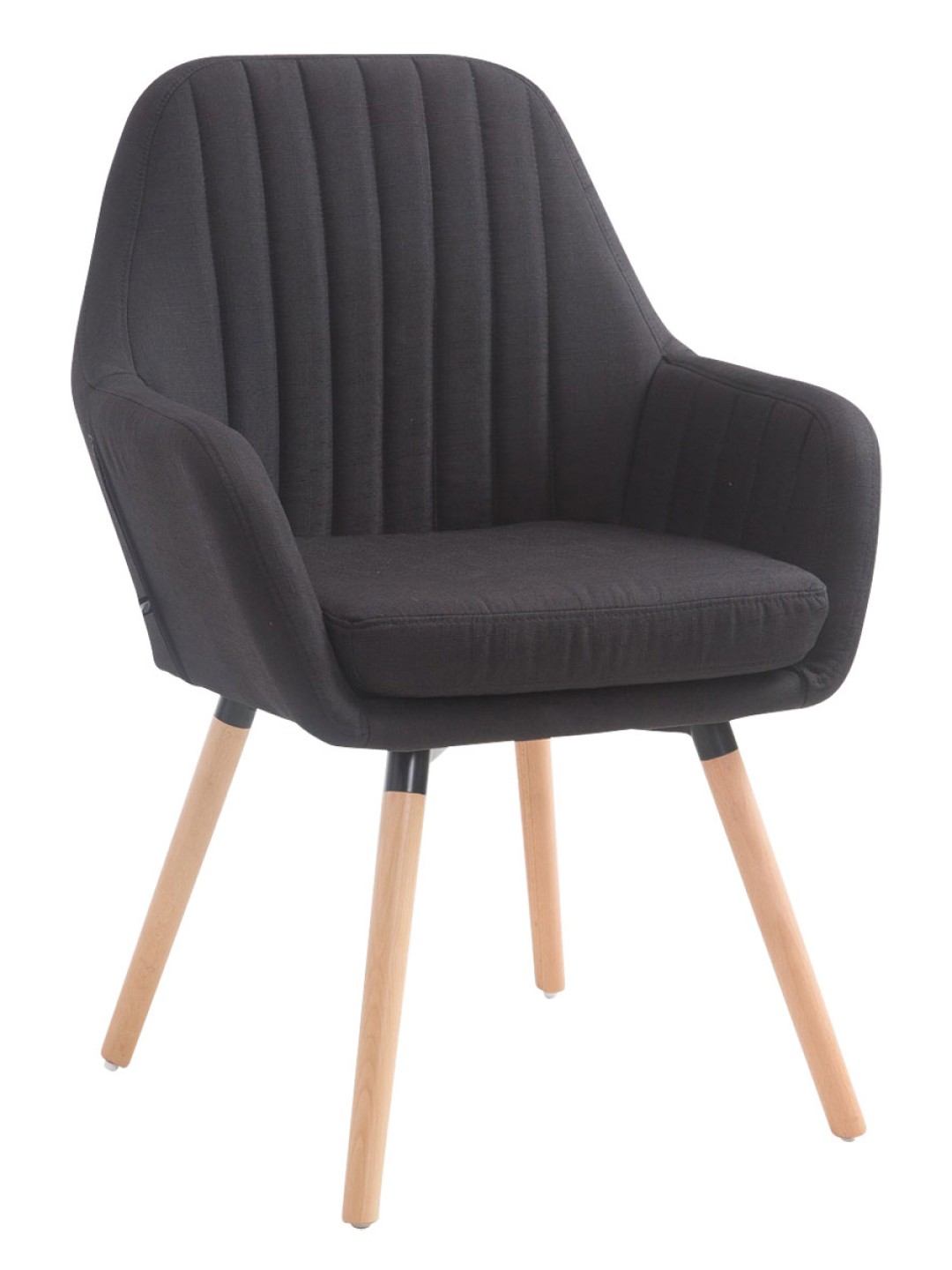 Chaise Florian tissu Natura, noir