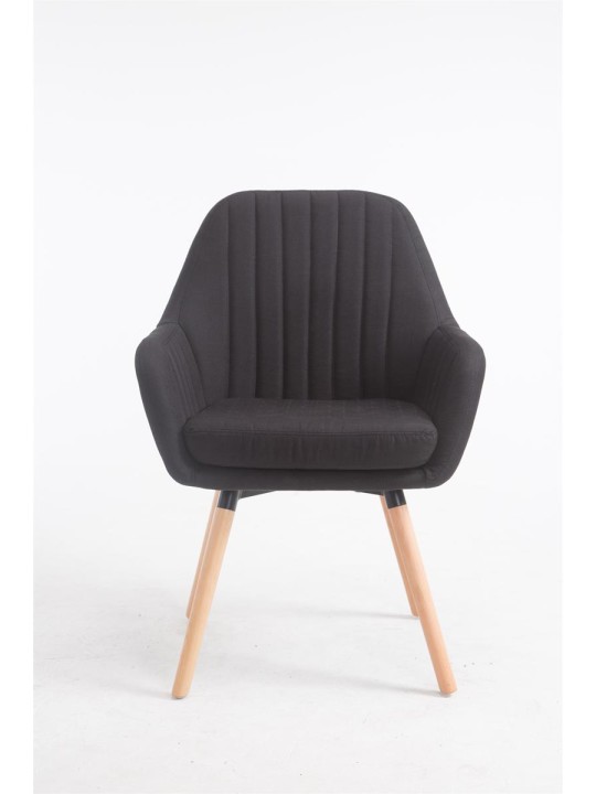 Chaise Florian tissu Natura, noir