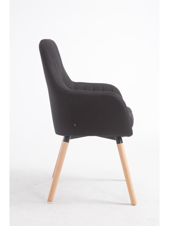 Chaise Florian tissu Natura, noir