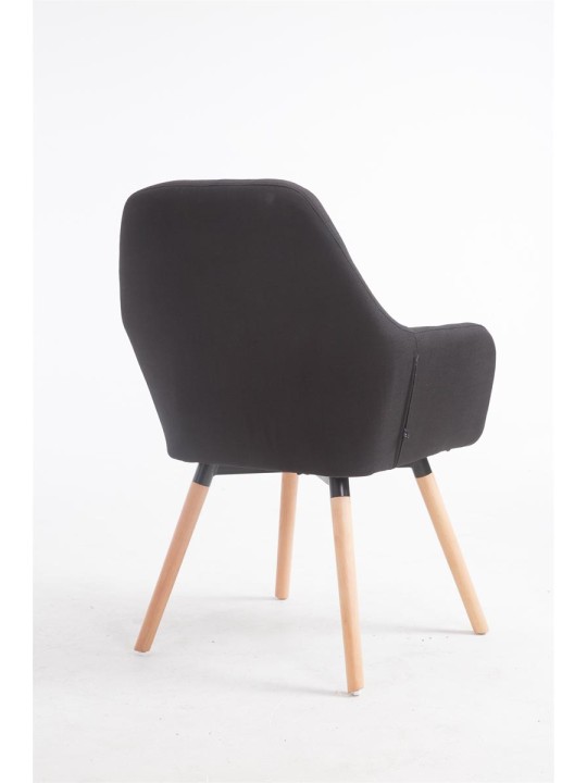 Chaise Florian tissu Natura, noir