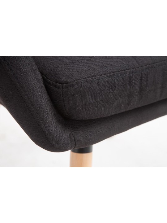Chaise Florian tissu Natura, noir