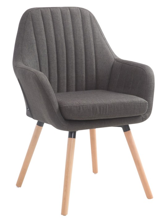 Chaise Florian tissu Natura, gris foncé