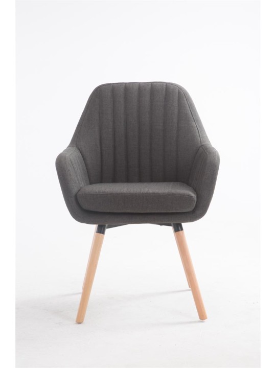 Chaise Florian tissu Natura, gris foncé