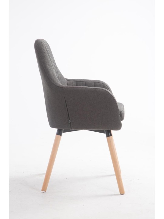 Chaise Florian tissu Natura, gris foncé