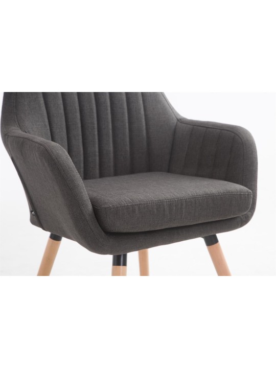 Chaise Florian tissu Natura, gris foncé
