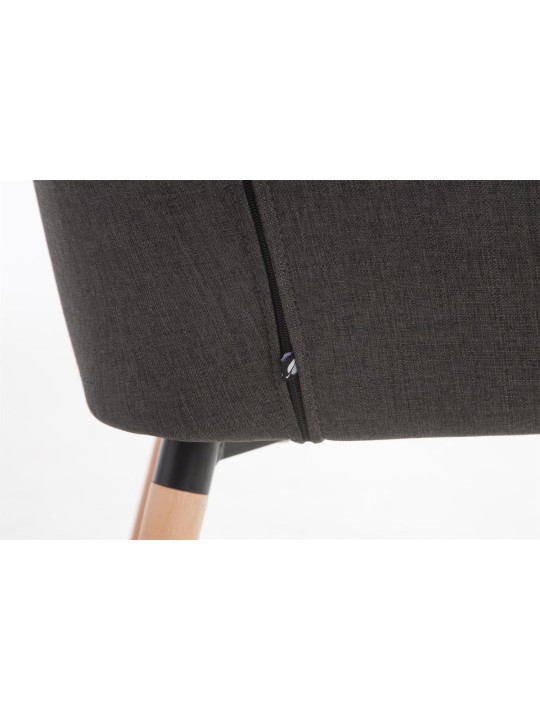 Chaise Florian tissu Natura, gris foncé