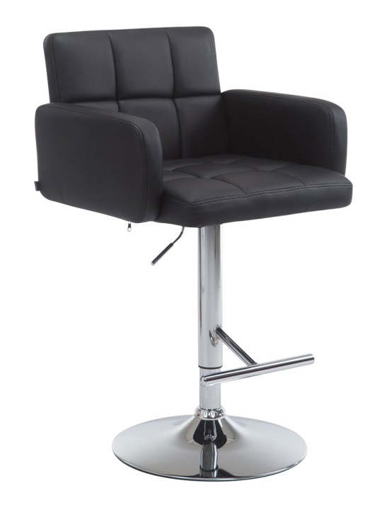 Tabouret de bar Los Angeles simili cuir C, noir