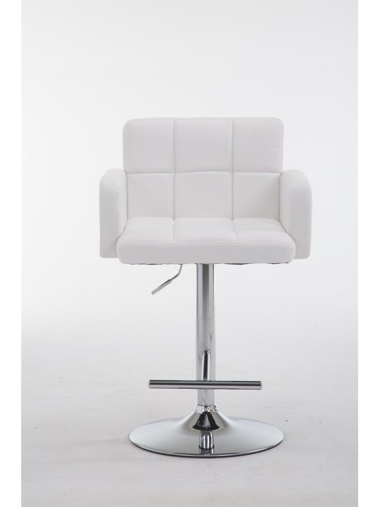 Tabouret de bar Los Angeles simili cuir C, blanc