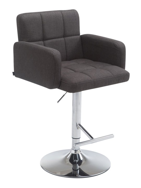 Tabouret de bar Los Angeles tissu C, gris foncé
