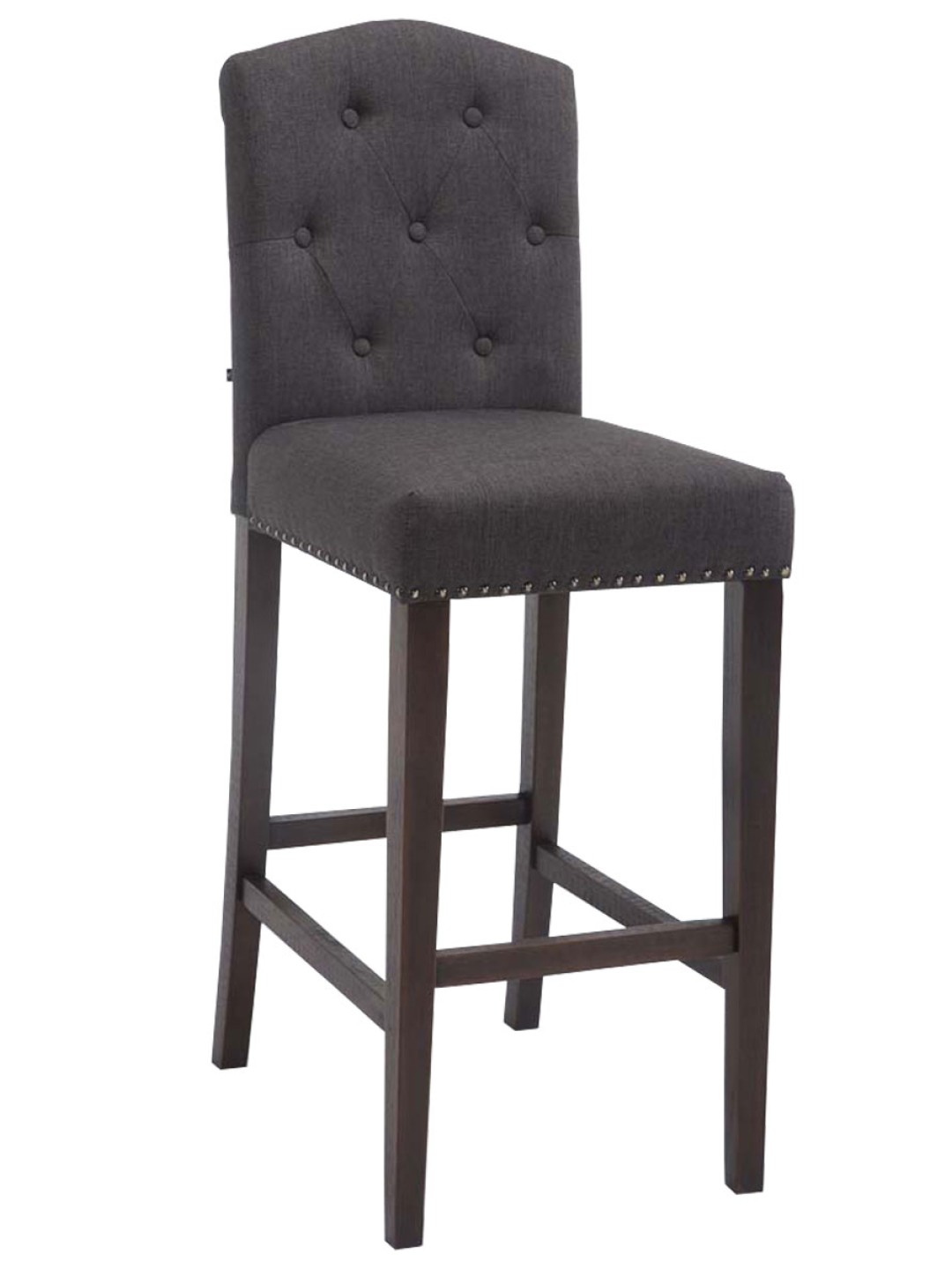 Tabouret de bar Louise tissu antique, gris foncé