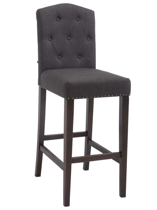 Tabouret de bar Louise tissu antique, gris foncé