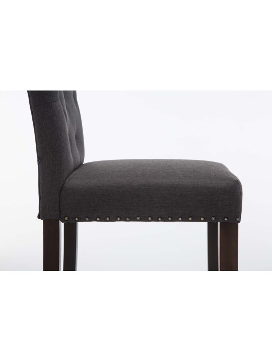 Tabouret de bar Louise tissu antique, gris foncé