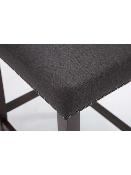 Tabouret de bar Louise tissu antique, gris foncé