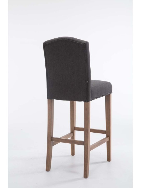 Tabouret de bar Louise tissu antique-clair, gris foncé