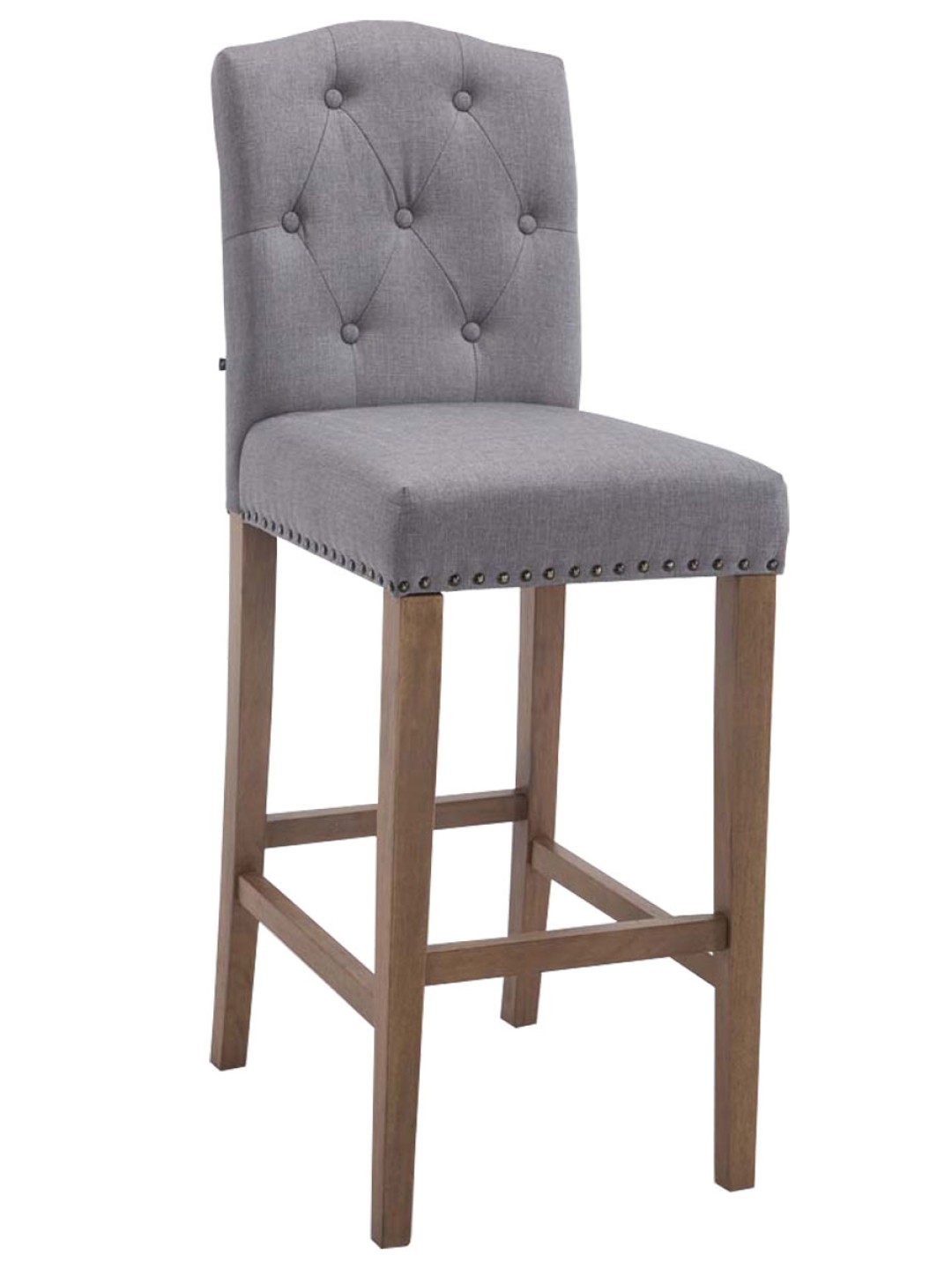 Tabouret de bar Louise tissu antique-clair, gris clair