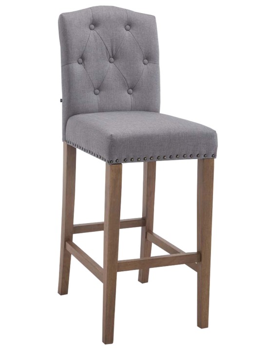 Tabouret de bar Louise tissu antique-clair, gris clair Tabouret de bar Louise tissu antique-clair, gris clair