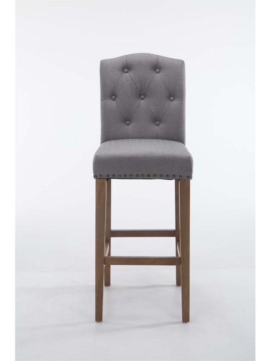 Tabouret de bar Louise tissu antique-clair, gris clair Tabouret de bar Louise tissu antique-clair, gris clair