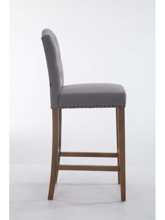 Tabouret de bar Louise tissu antique-clair, gris clair Tabouret de bar Louise tissu antique-clair, gris clair