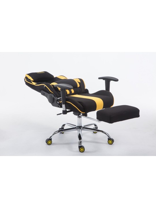Chaise de bureau Racing Limit V2 en tissu avec repose-pieds, noir/jaune