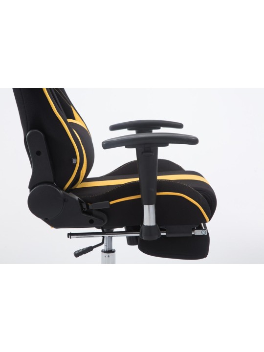 Chaise de bureau Racing Limit V2 en tissu avec repose-pieds, noir/jaune