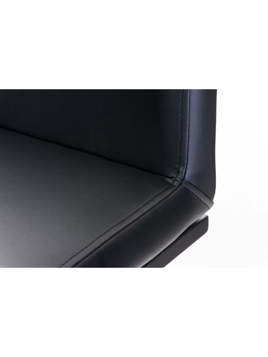 Tabouret de bar Panama B simili cuir, noir
