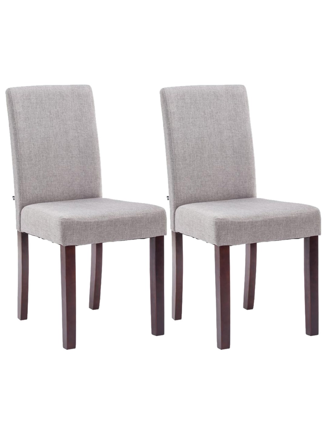 Lot de 2 chaises de salle à manger Ina tissu cappuccino, gris clair