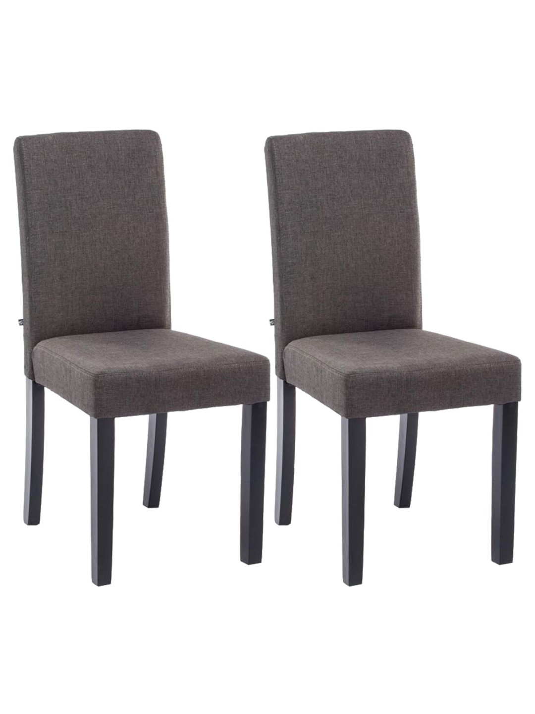 Lot de 2 chaises de salle à manger Ina tissu, gris foncé