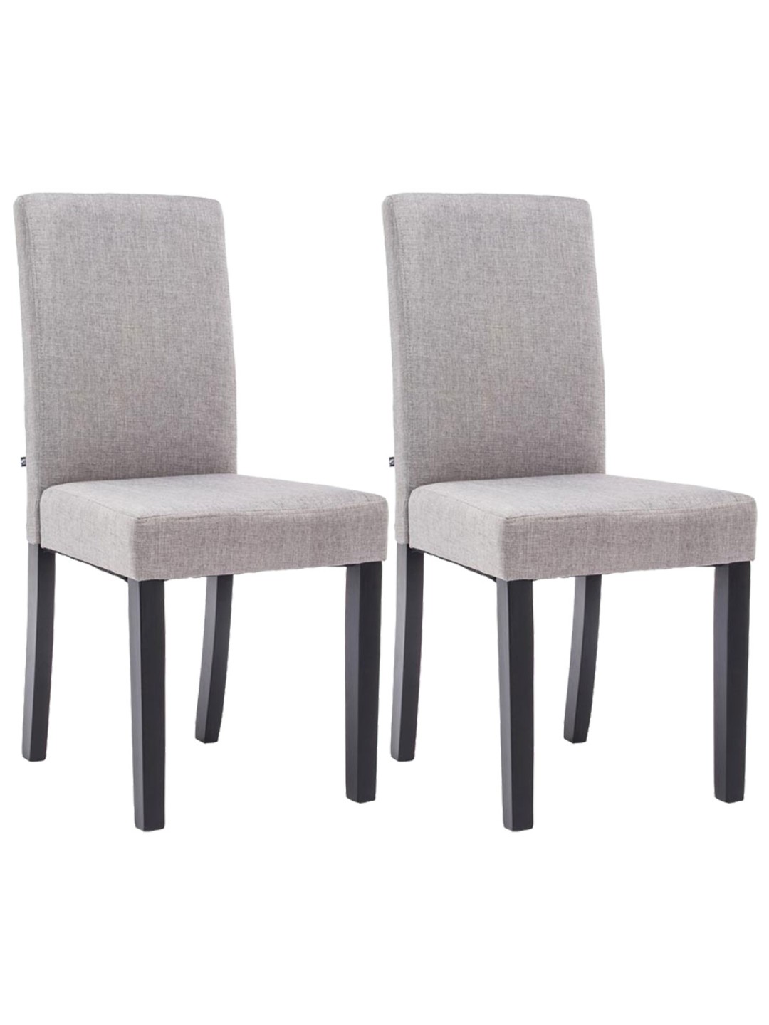 Lot de 2 chaises de salle à manger Ina tissu, gris clair