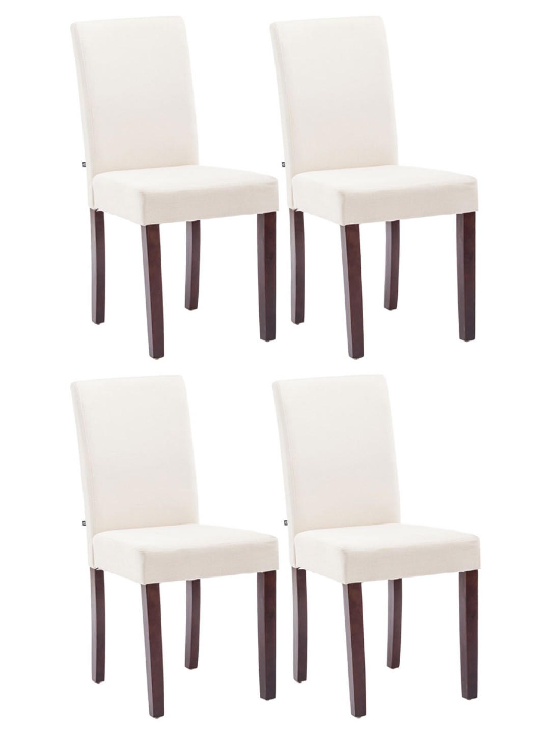 Lot de 4 chaises de salle à manger Ina tissu cappuccino, crème