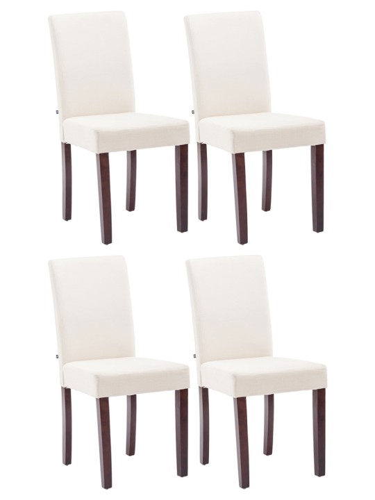 Lot de 4 chaises de salle à manger Ina tissu cappuccino, crème