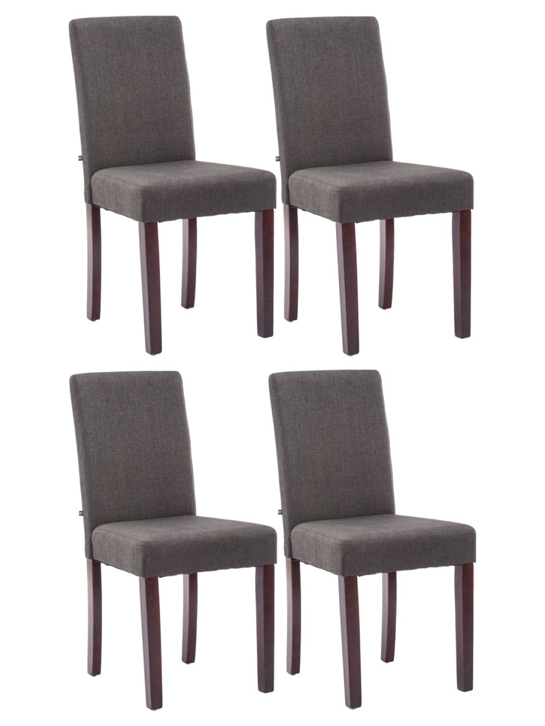 Lot de 4 chaises de salle à manger Ina tissu cappuccino, gris foncé
