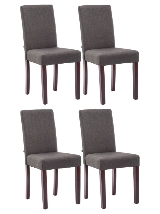 Lot de 4 chaises de salle à manger Ina tissu cappuccino, gris foncé