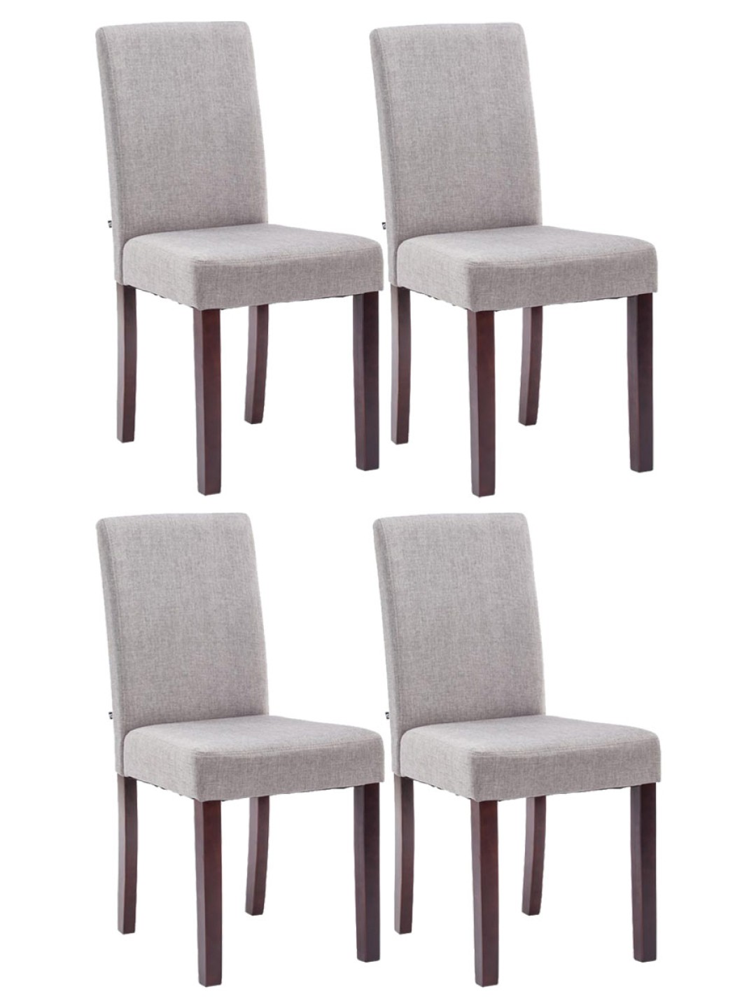 Lot de 4 chaises de salle à manger Ina tissu cappuccino, gris clair