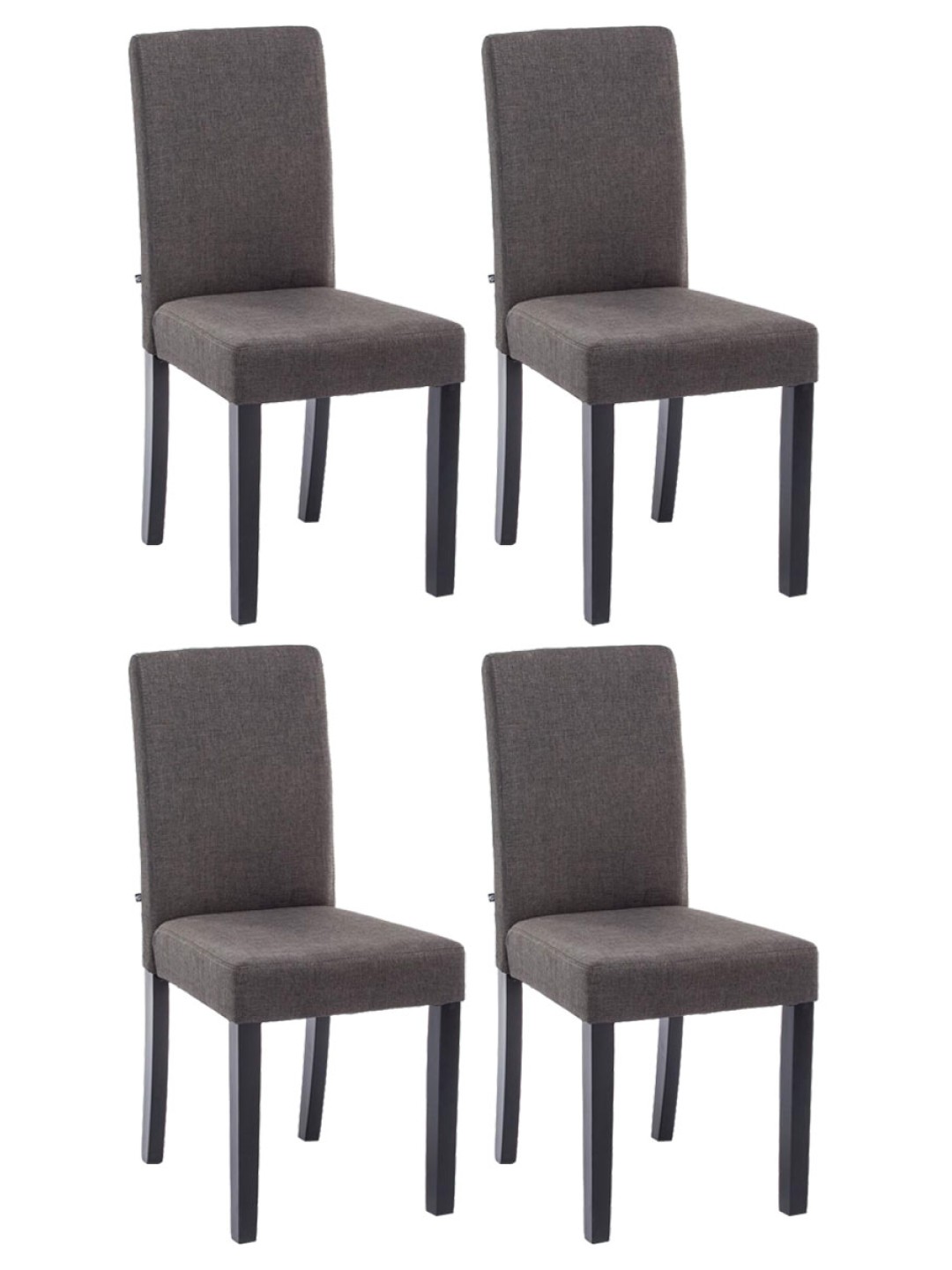 Lot de 4 chaises de salle à manger Ina tissu, gris foncé