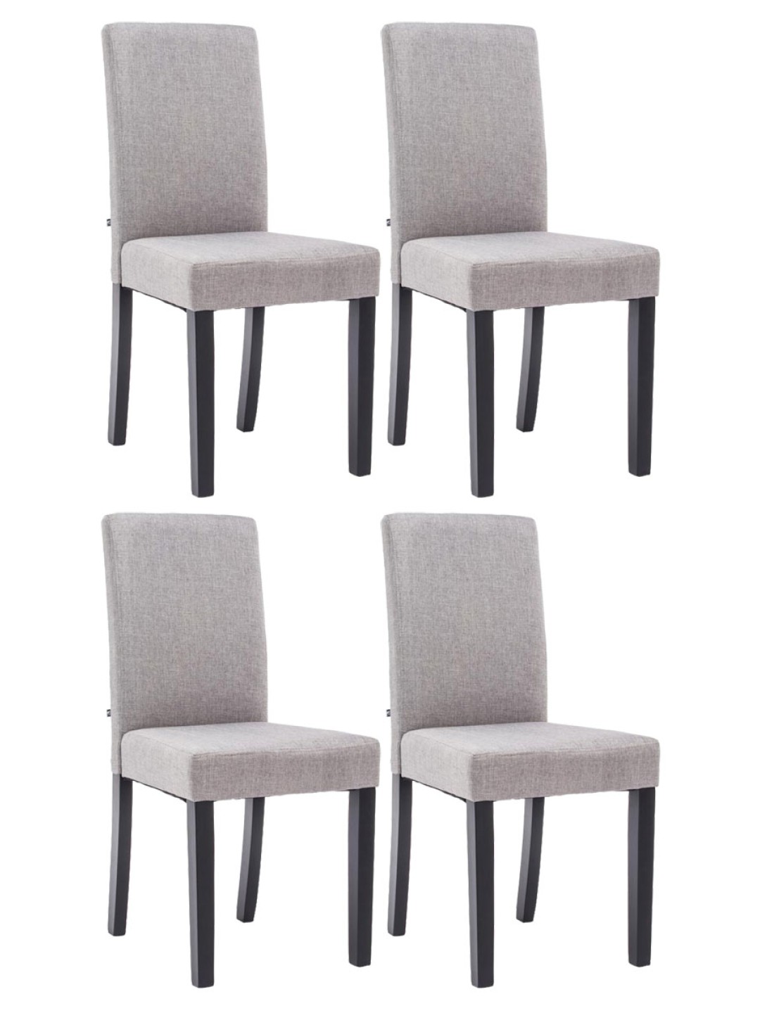 Lot de 4 chaises de salle à manger Ina tissu, gris clair
