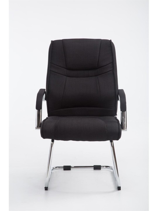 Chaise visiteur Attila tissu, noir