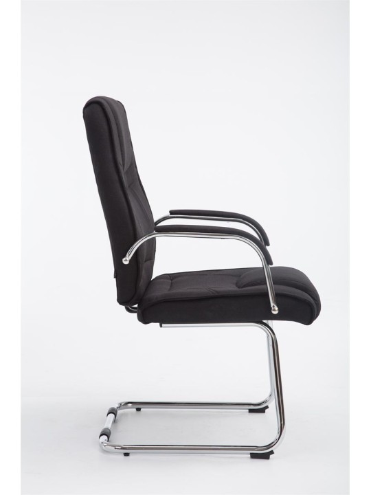 Chaise visiteur Attila tissu, noir