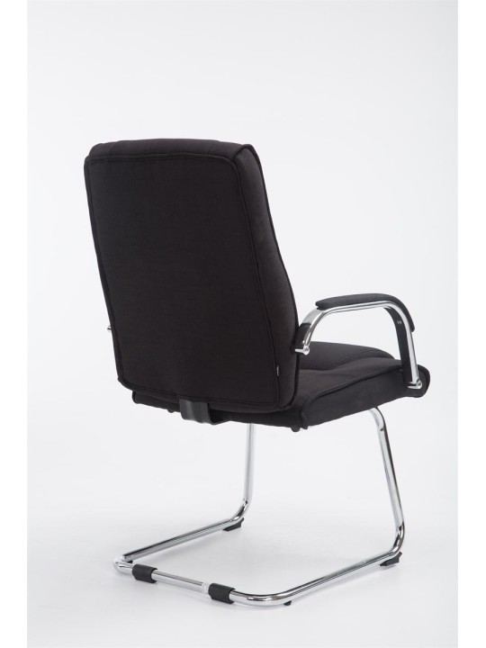 Chaise visiteur Attila tissu, noir